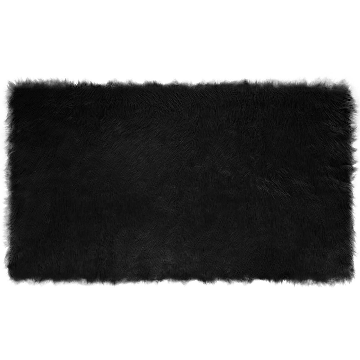Tapis en fausse fourrure de mouton Tafalla Noir 100 x 200 cm Polyester