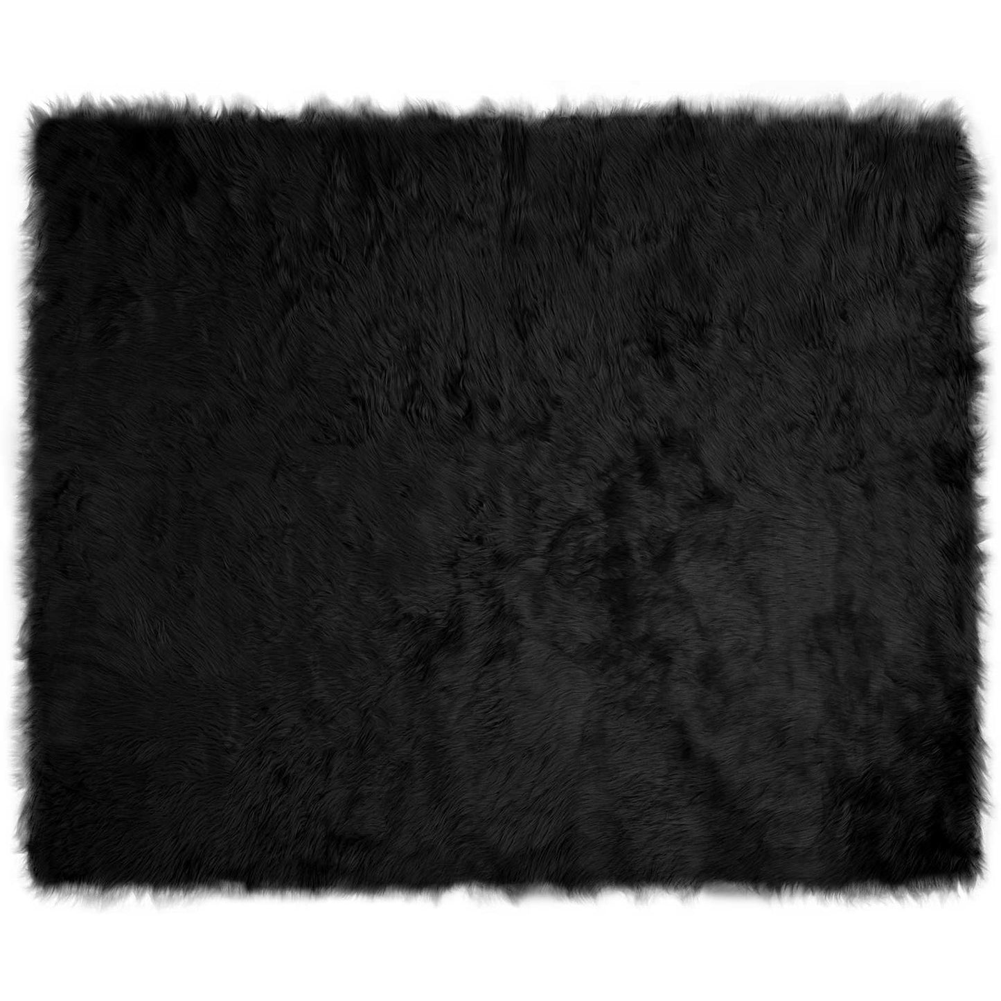 Tapis fausse fourrure mouton Tafalla Noir 200 x 280 cm Polyester