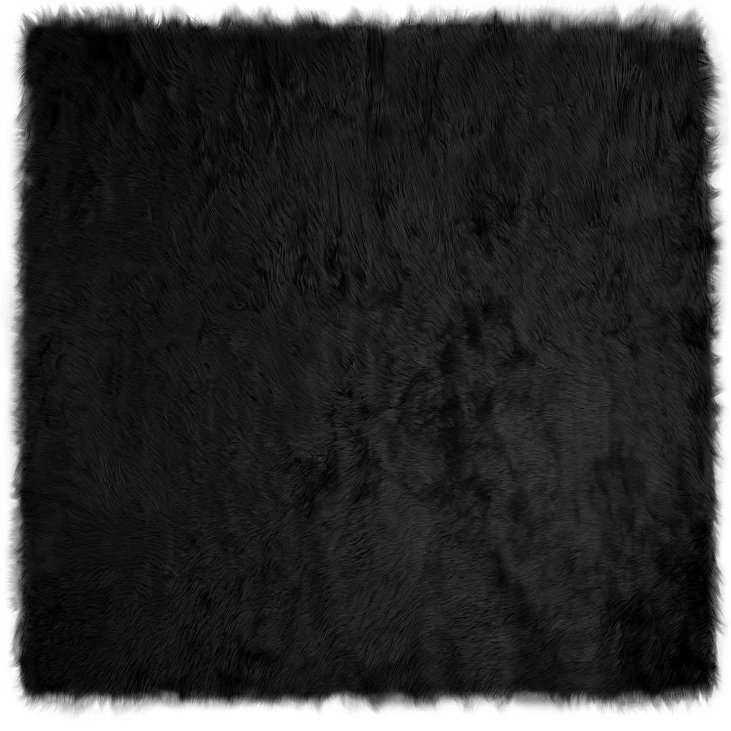 Tapis en fausse fourrure de mouton Tafalla Noir 200 x 200 cm Polyester