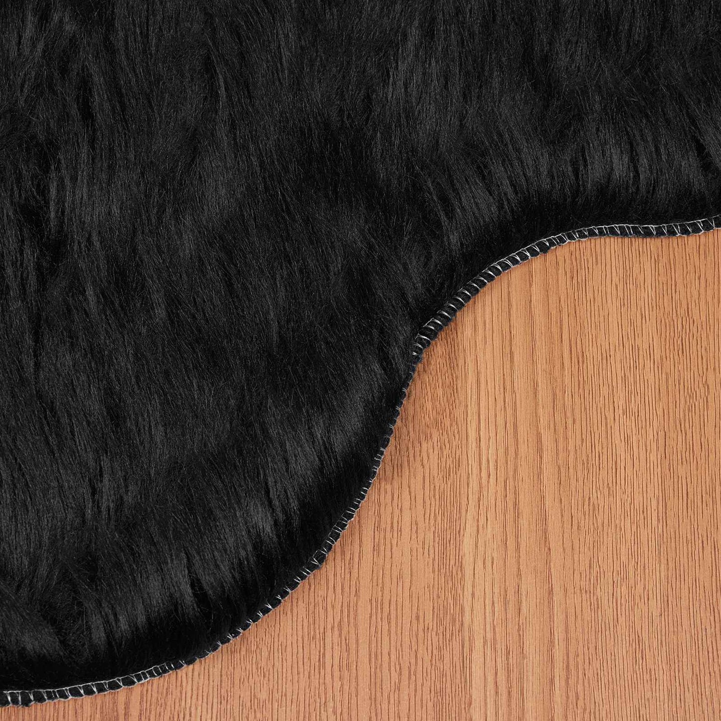 Tapis peau de mouton synthétique Tafalla Noir 50 x 80 cm Polyester