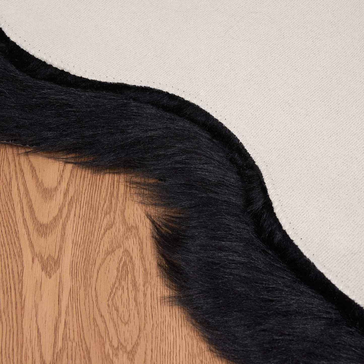 Tapis peau de mouton synthétique Tafalla Noir 50 x 80 cm Polyester