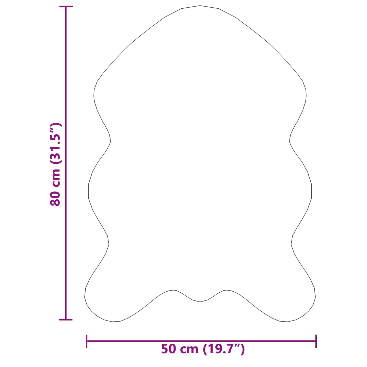 Tapis peau de mouton synthétique Tafalla Noir 50 x 80 cm Polyester