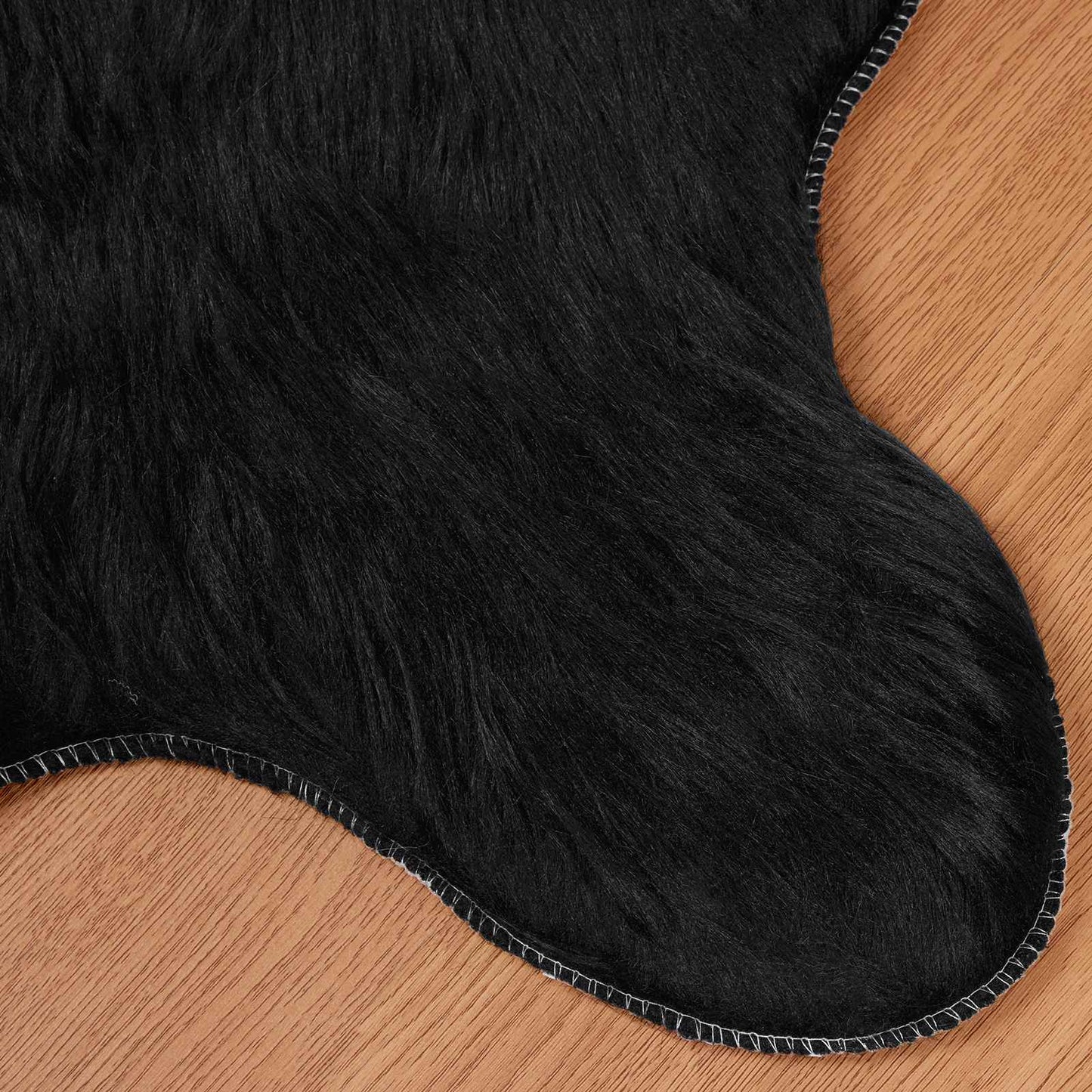 Tapis en fausse fourrure Tafalla Noir 60 x 90 cm Polyester