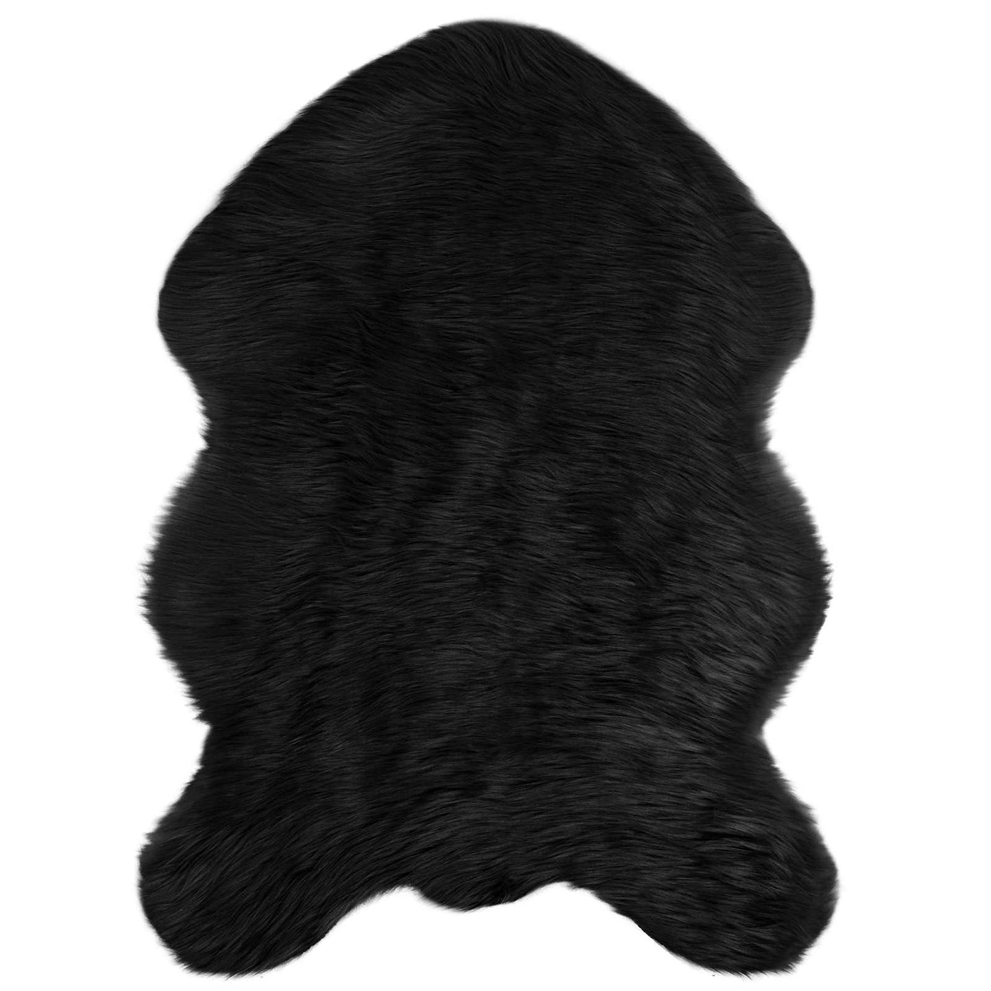 Tapis en fausse fourrure Tafalla Noir 60 x 90 cm Polyester