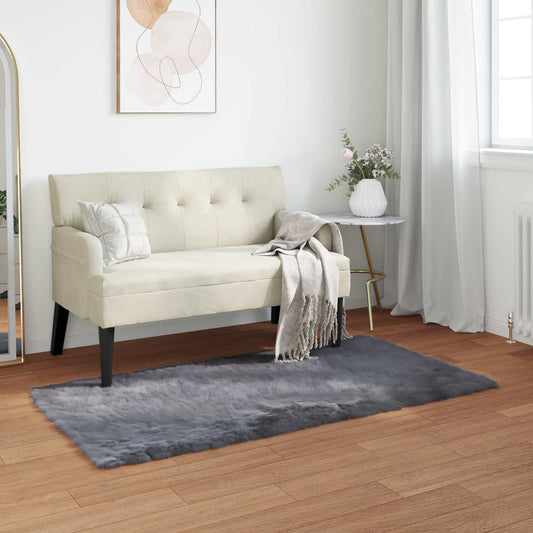 Kunstschaffell Teppich Tafalla Anthrazit 60 x 110 cm Polyester