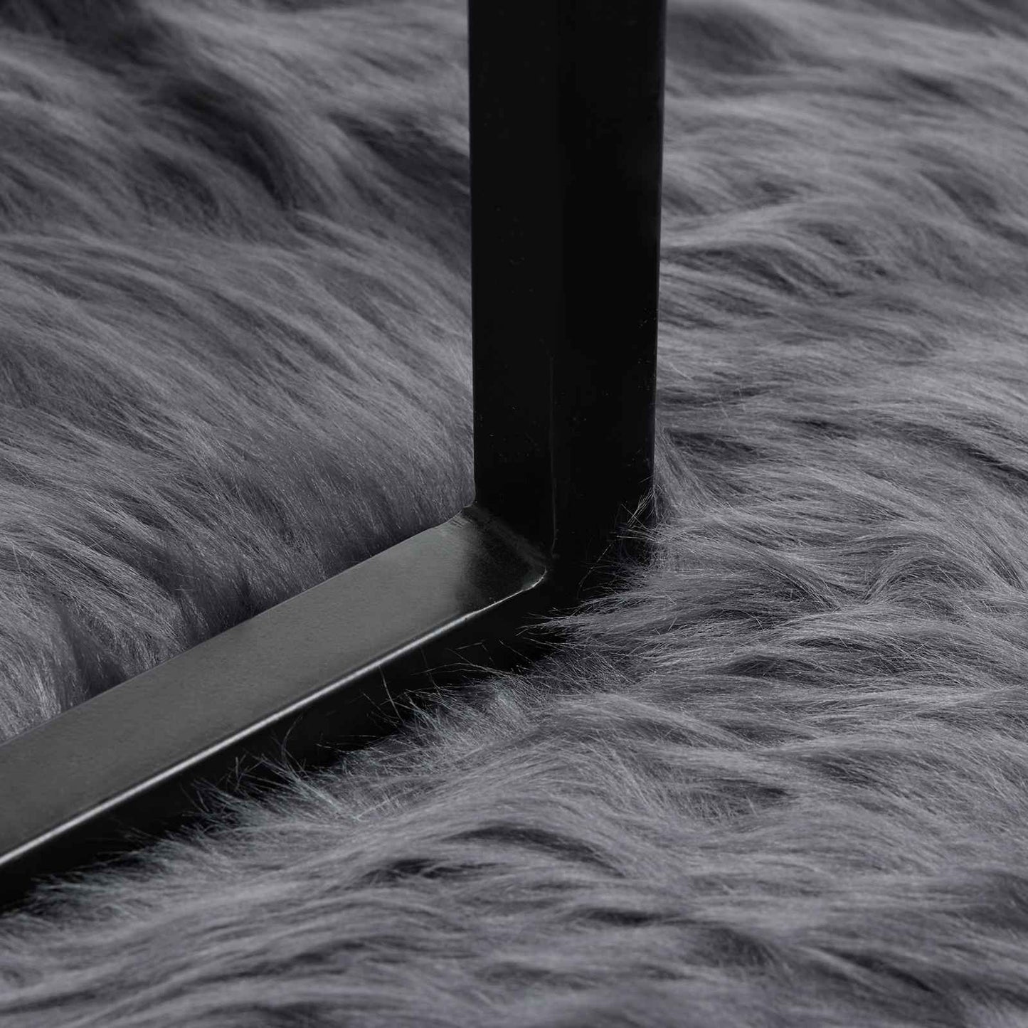 Kunstschaffell Teppich Tafalla Anthrazit 120 x 120 cm Polyester