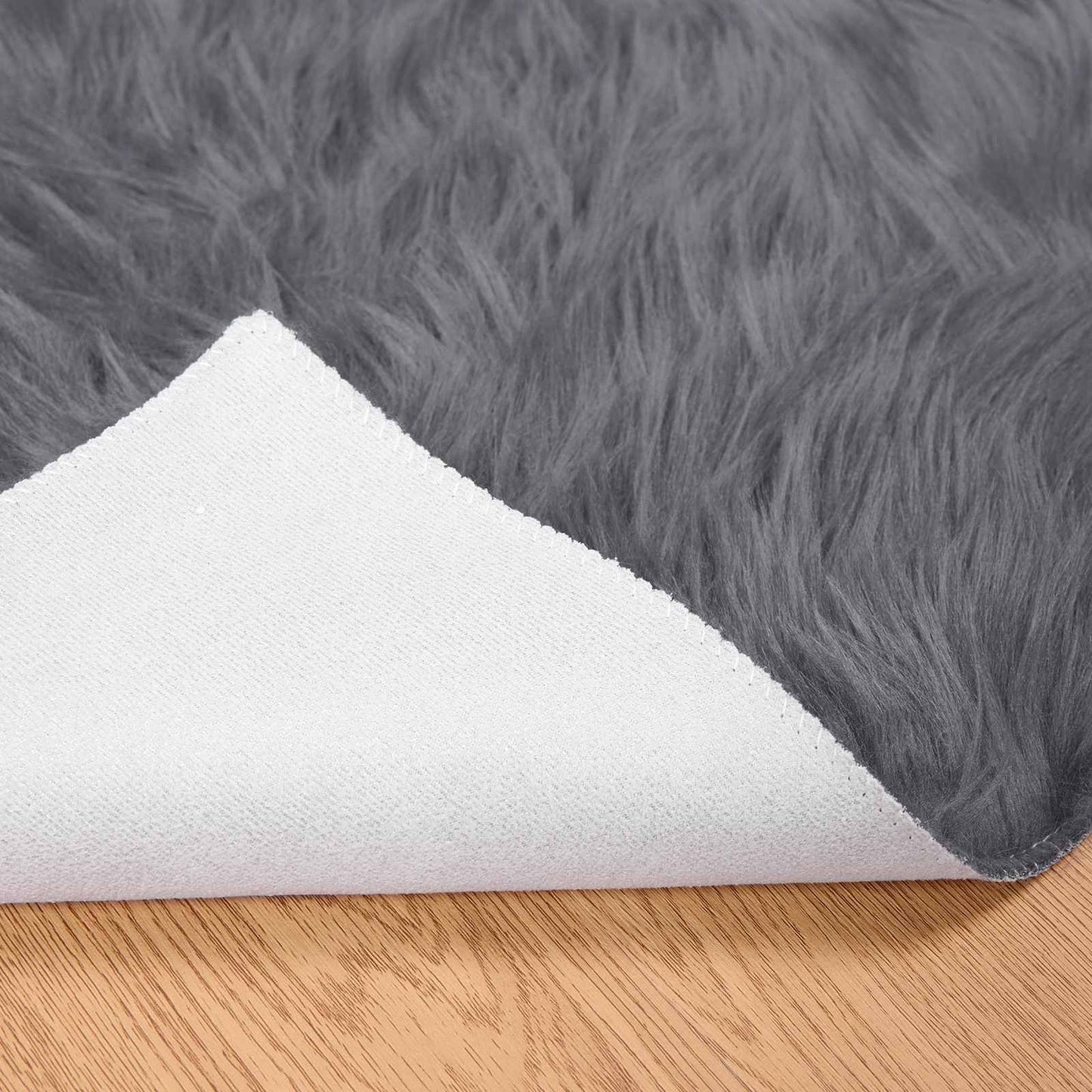 Kunstschaffell Teppich Tafalla Anthrazit 120 x 120 cm Polyester