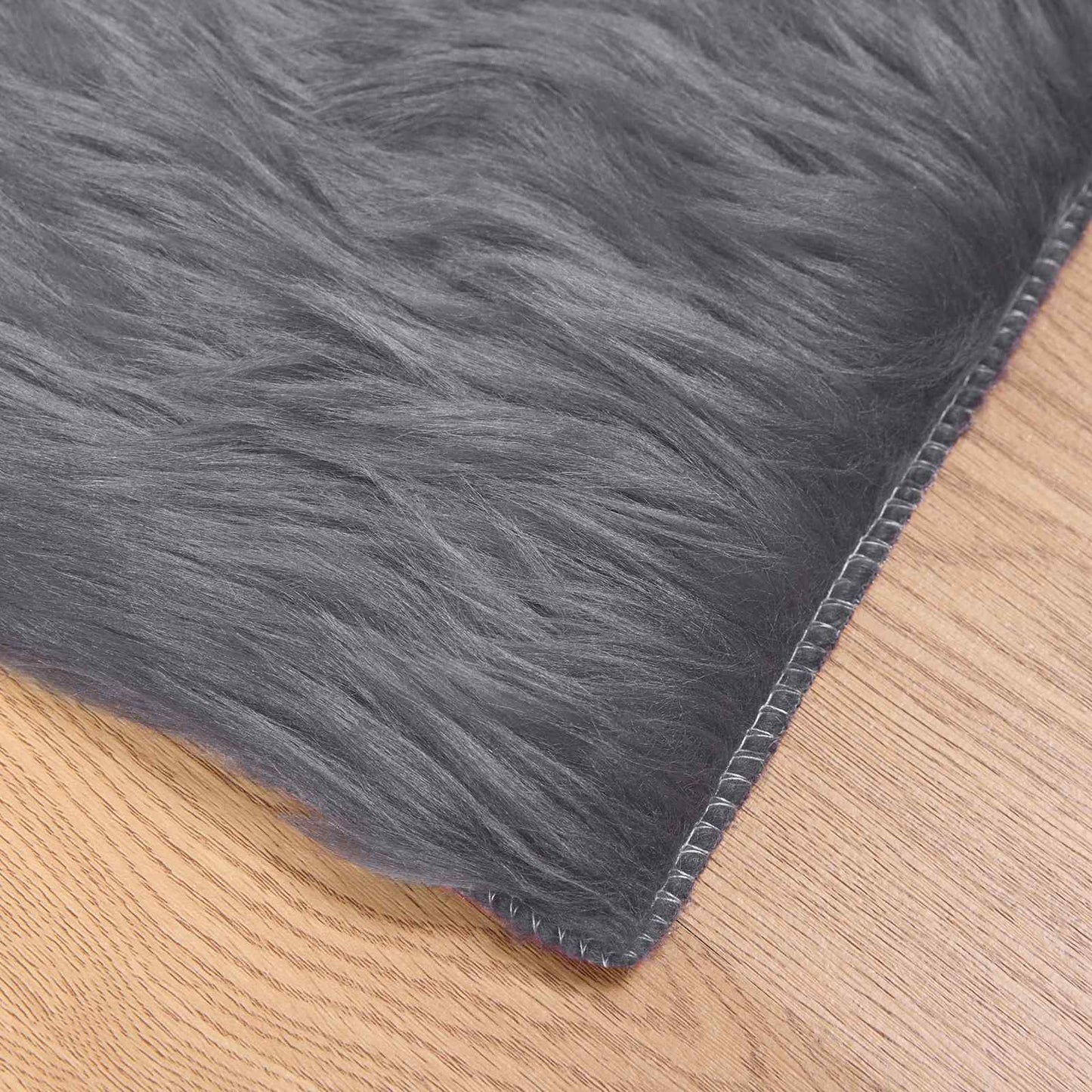 Kunstschaffell Teppich Tafalla Anthrazit 120 x 120 cm Polyester