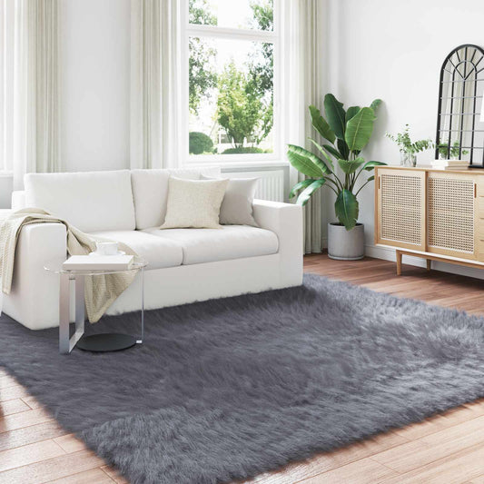 Kunstschaffell Teppich Tafalla Anthrazit 200 x 200 cm Polyester
