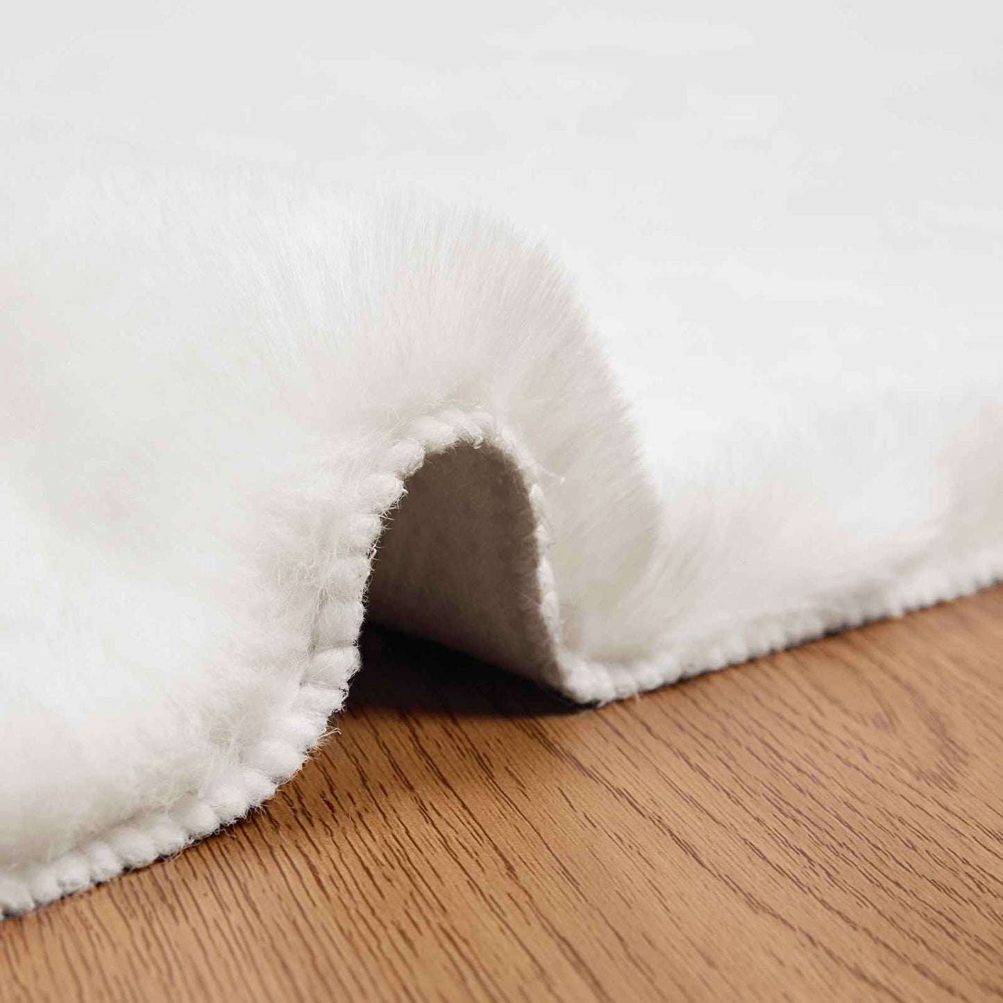 Faux Fur Rabbit Rug Olite White 80 x 250 cm Polyester