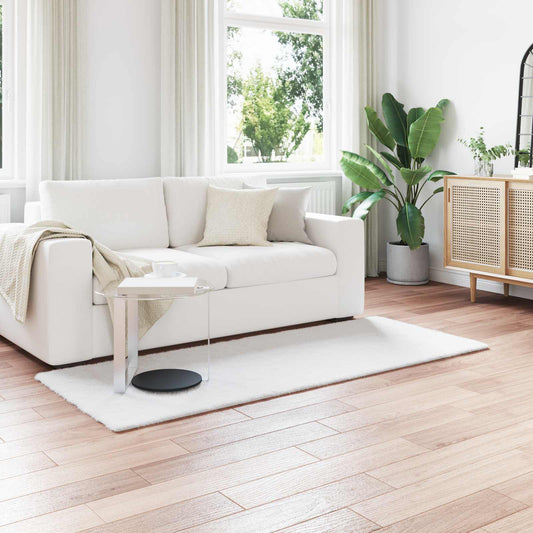 Faux Fur Rabbit Rug Olite White 100 x 200 cm Polyester