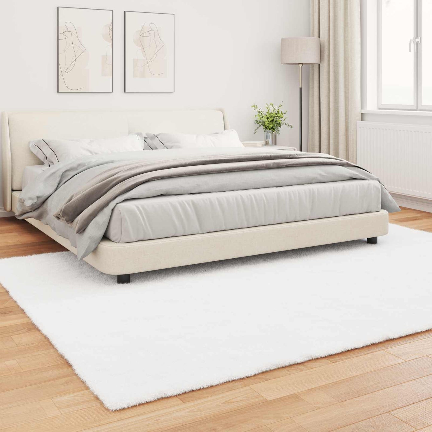 Tapis Olite en fausse fourrure de lapin blanc 200 x 280 cm Polyester