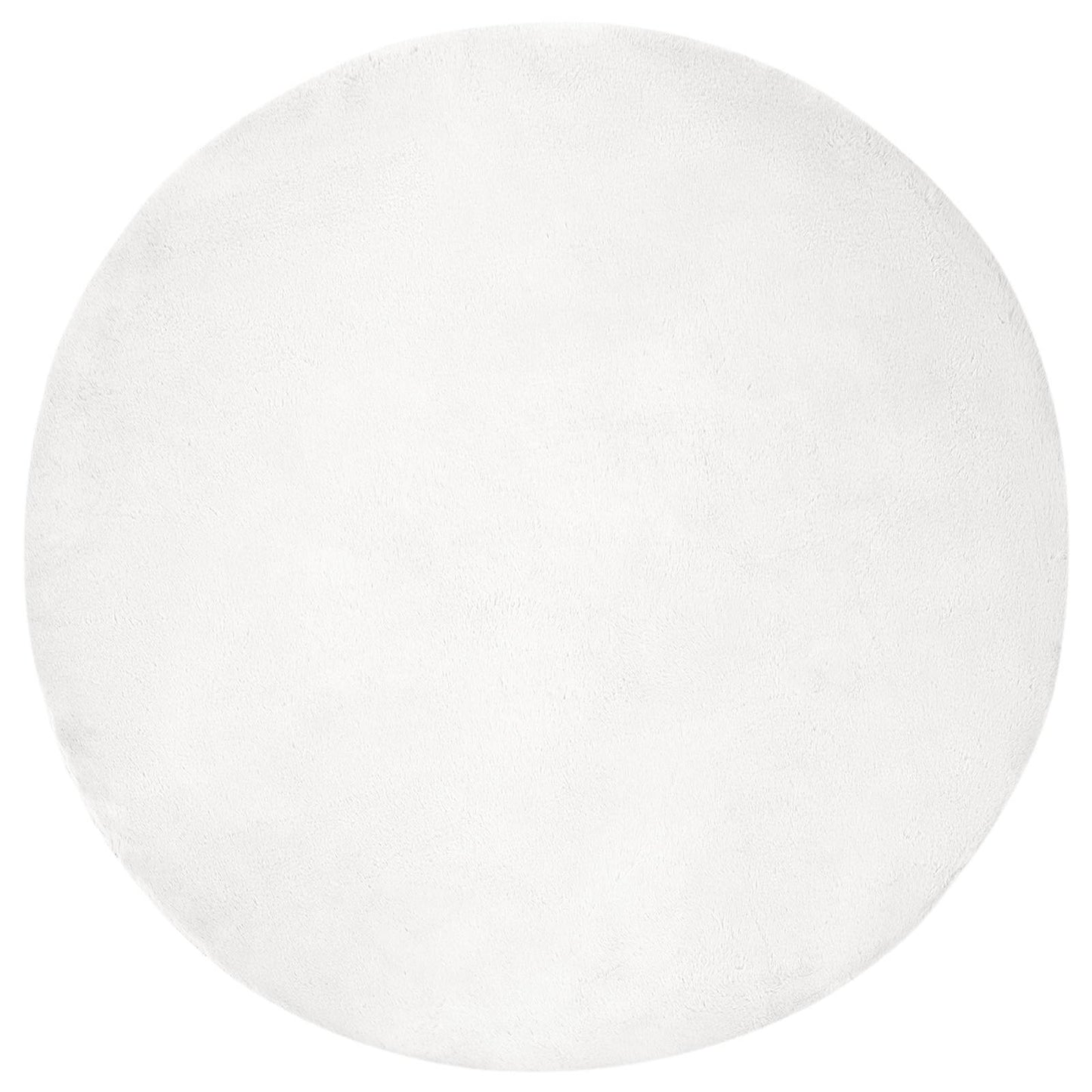 Kunstfell Hasen Teppich Olite Weiß Ø 160 cm Polyester