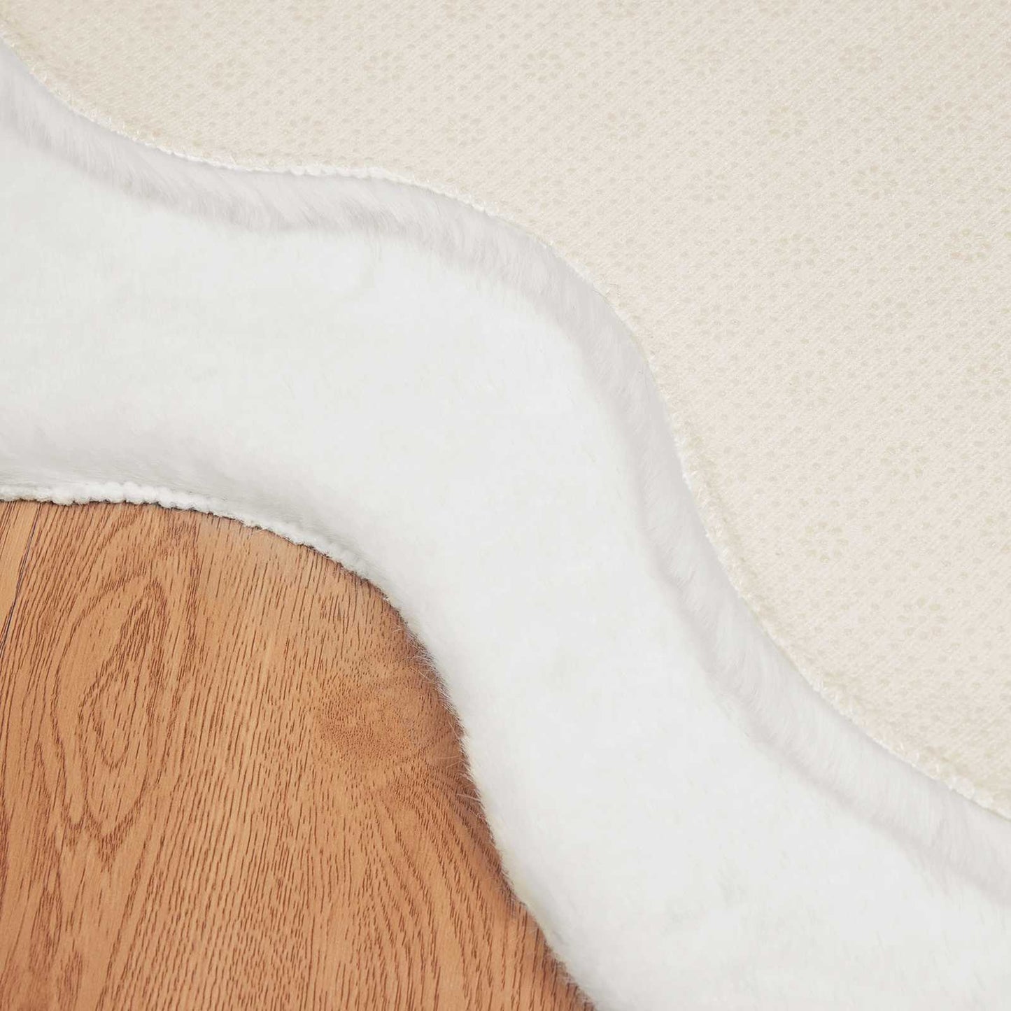 Tapis en fausse fourrure de lapin Olite blanc 50 x 80 cm polyester
