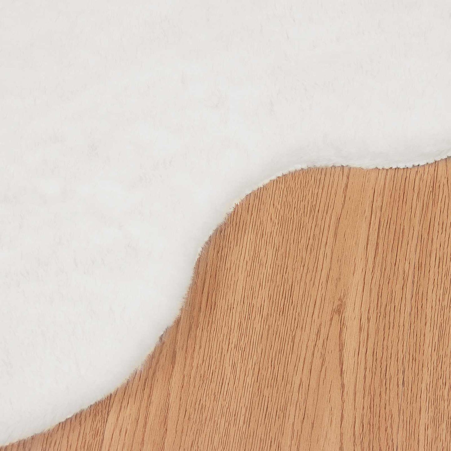 Tapis Olite en fausse fourrure de lapin blanc 60 x 90 cm Polyester