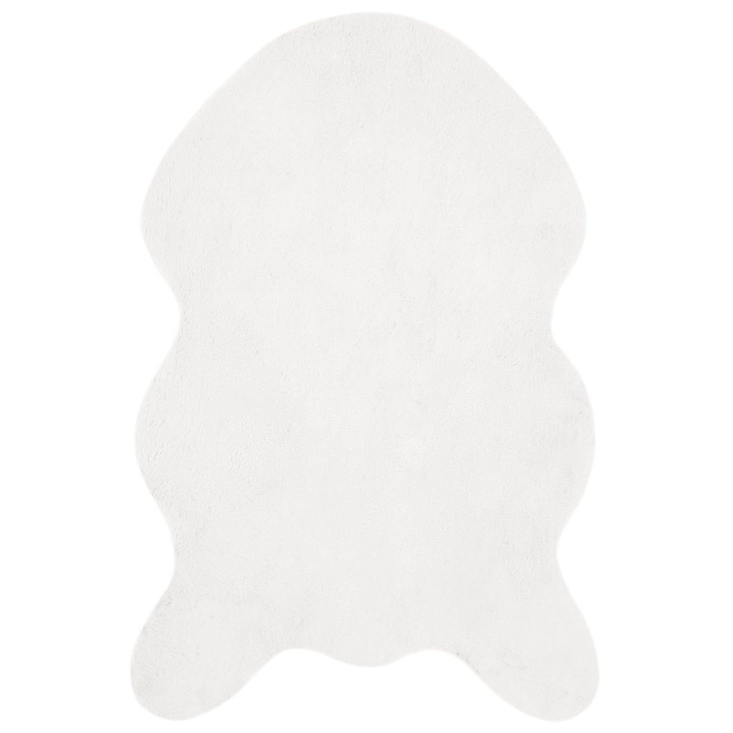 Tapis Olite en fausse fourrure de lapin blanc 60 x 90 cm Polyester