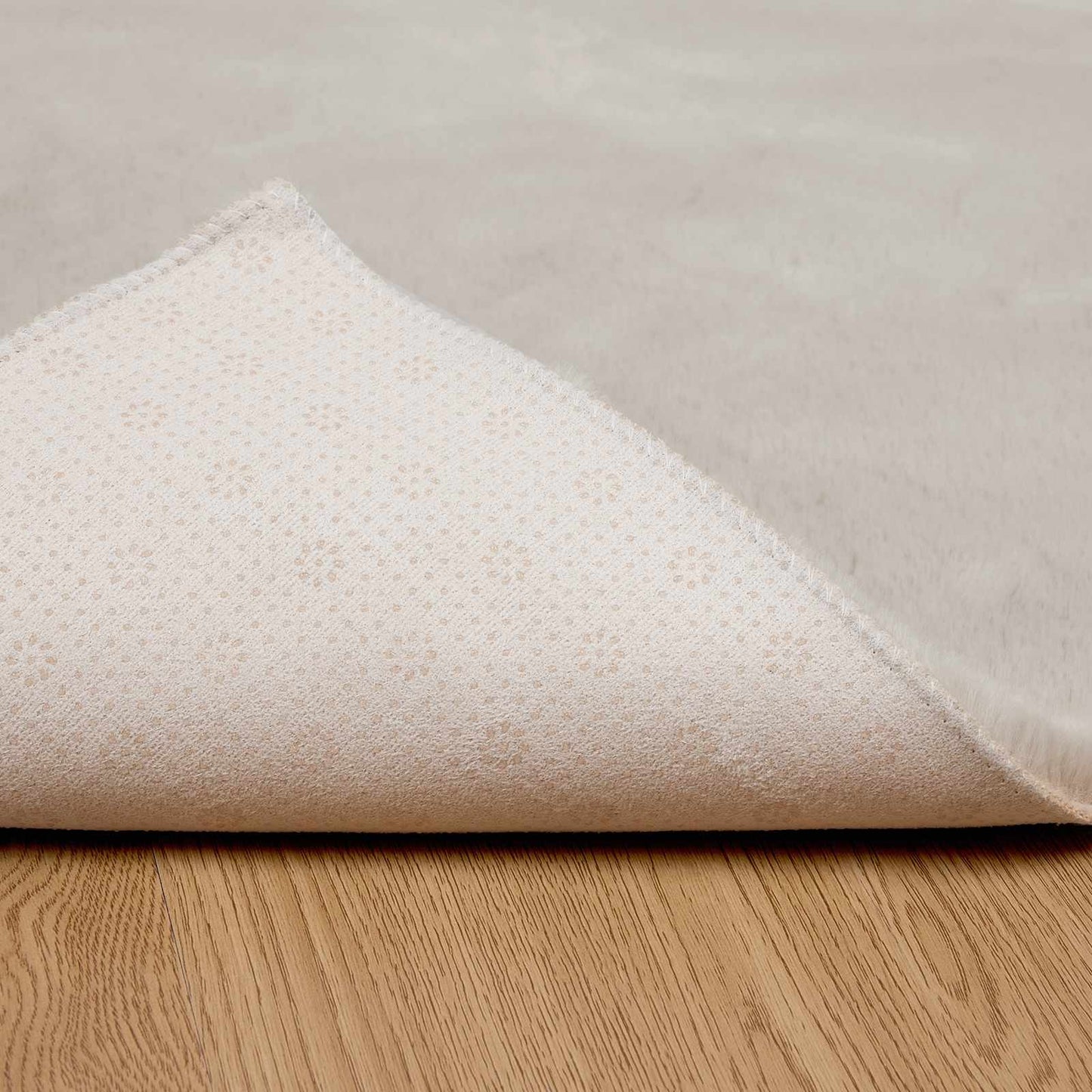 Faux Fur Rabbit Rug Olite Beige 80 x 150 cm Polyester