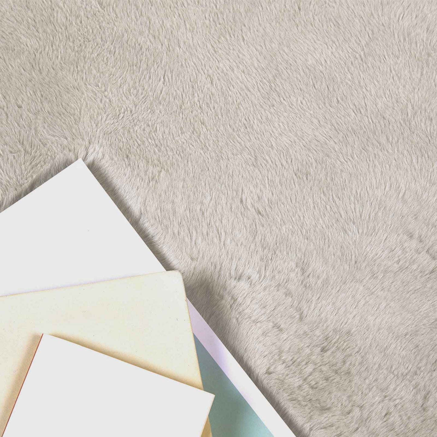 Kunstfell Hasen Teppich Olite Beige 100 x 200 cm Polyester