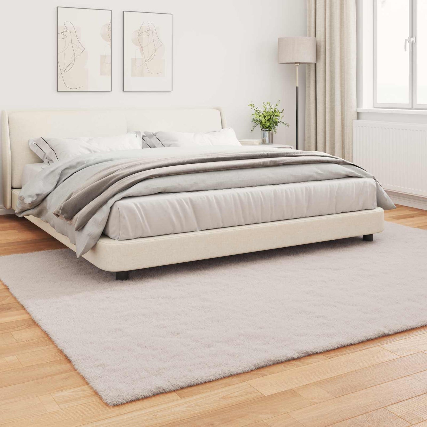 Kunstfell Hasen Teppich Olite Beige 200 x 280 cm Polyester