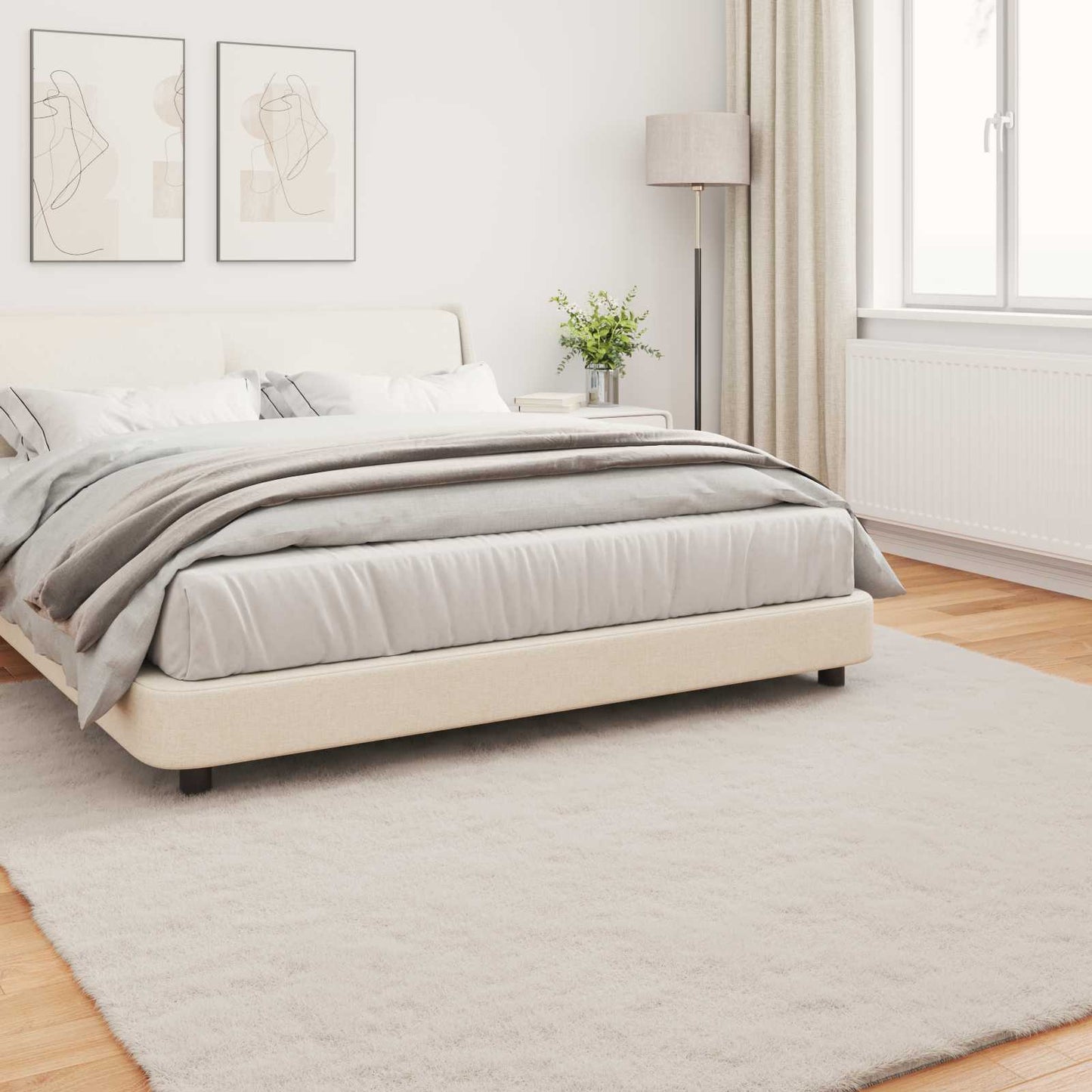 Tapis en fausse fourrure de lapin Olite Beige 200 x 200 cm Polyester