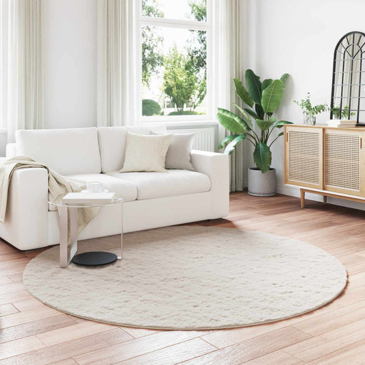 Kunstfell Hasen Teppich Olite Beige Ø 200 cm Polyester