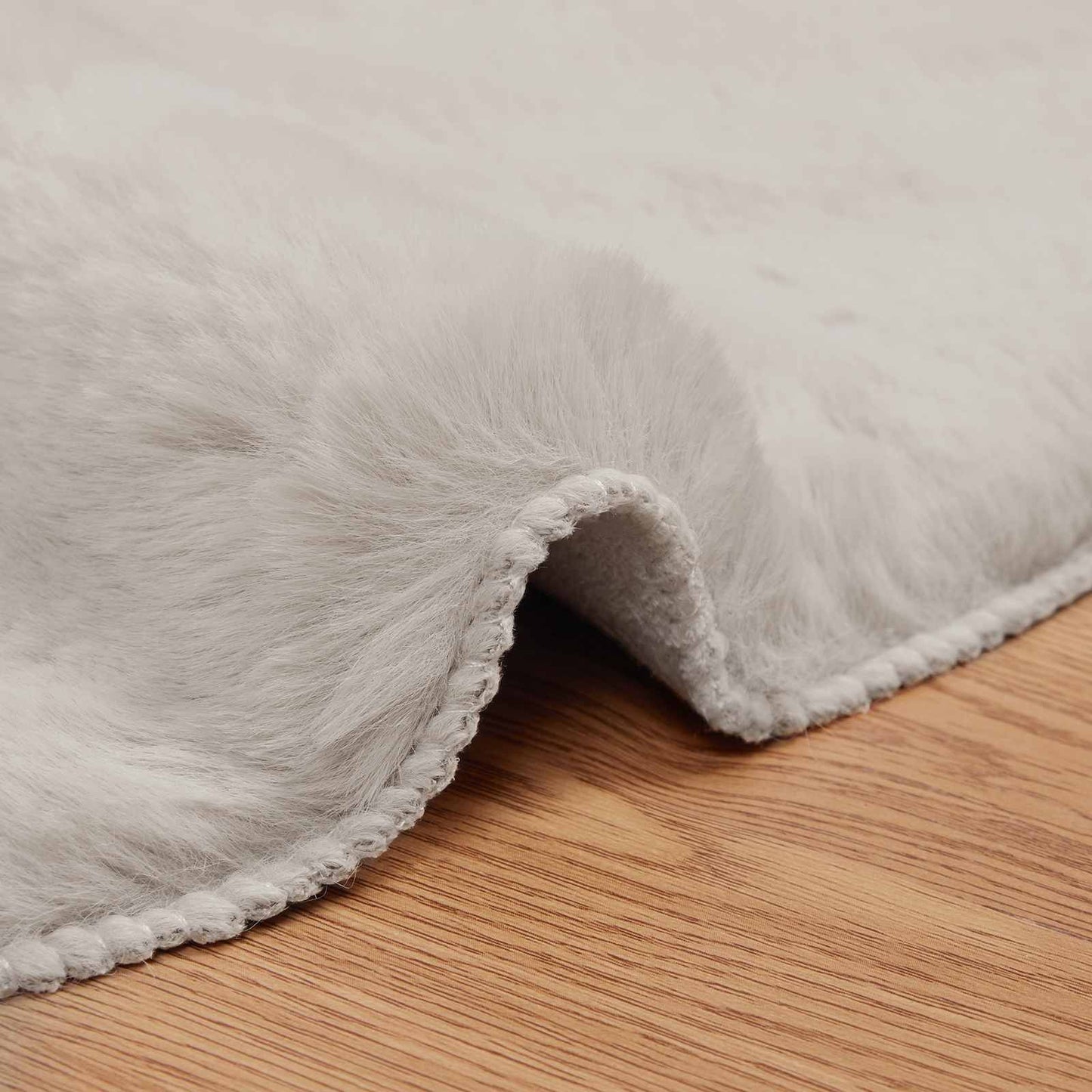 Kunstfell Hasen Teppich Olite Beige 80 x 120 cm Polyester