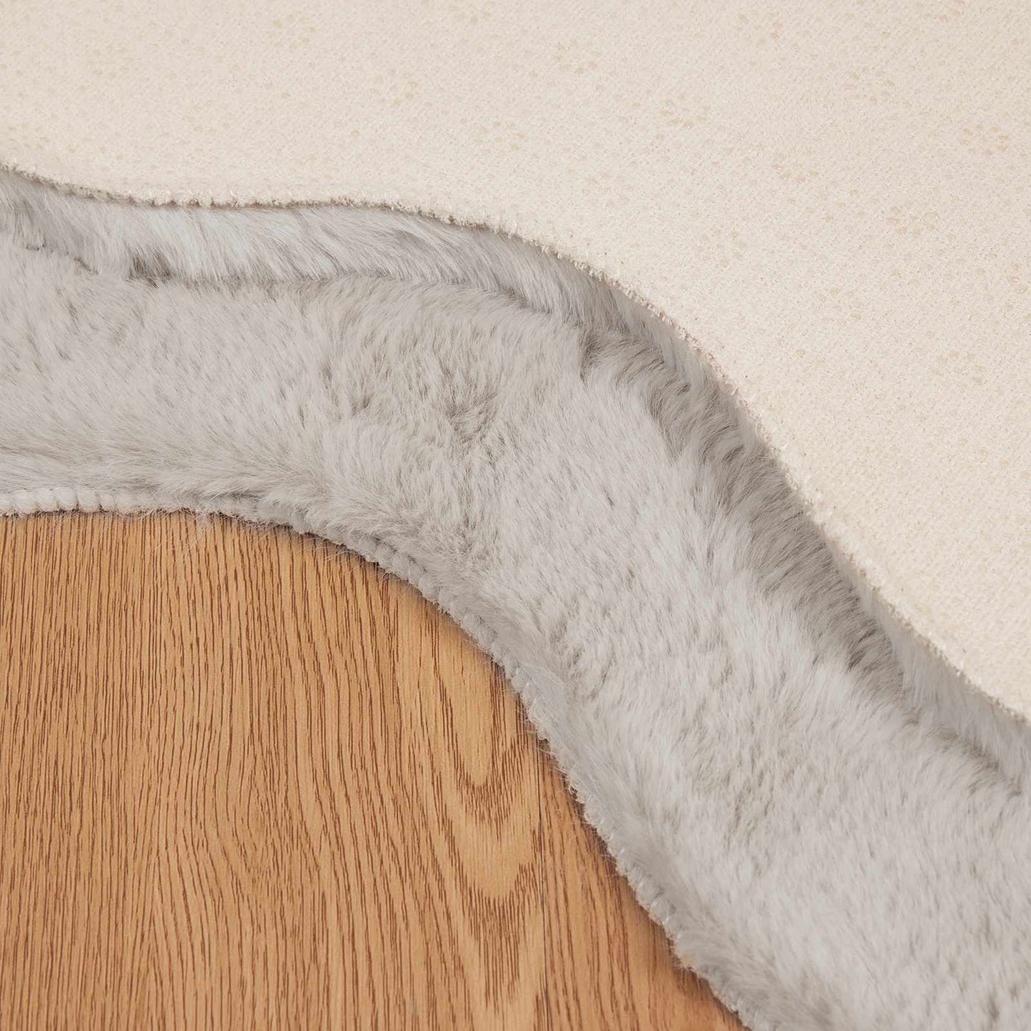 Kunstfell Hasen Teppich Olite Beige 80 x 120 cm Polyester