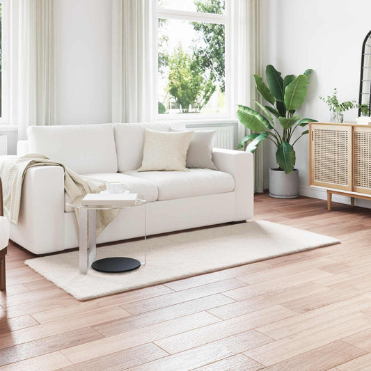 Faux Fur Rabbit Rug Olite Cream 100 x 200 cm Polyester
