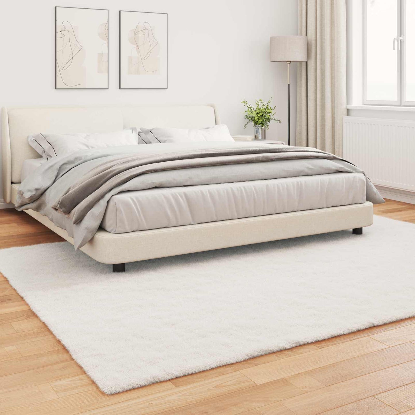 Kunstfell Hasen Teppich Olite Creme 240 x 340 cm Polyester