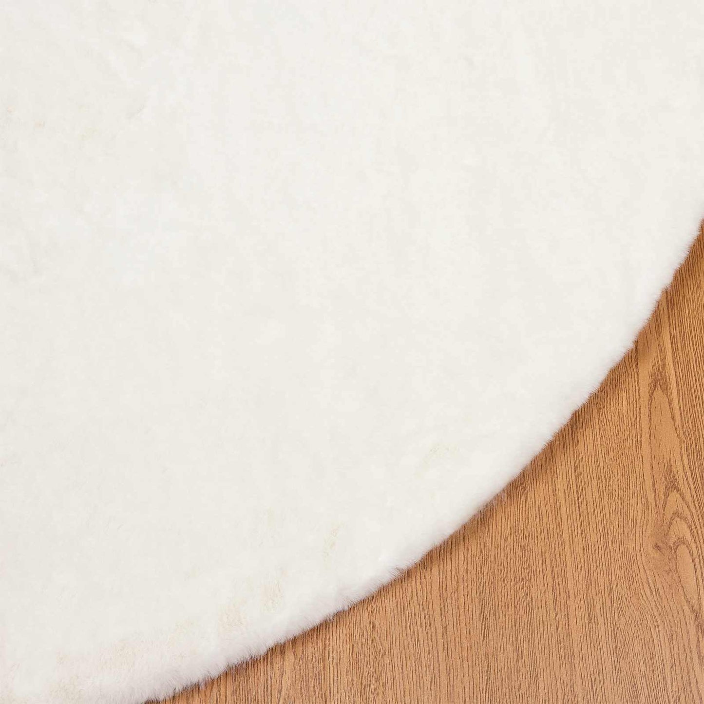 Faux Fur Rabbit Rug Olite Cream Ø 120 cm Polyester