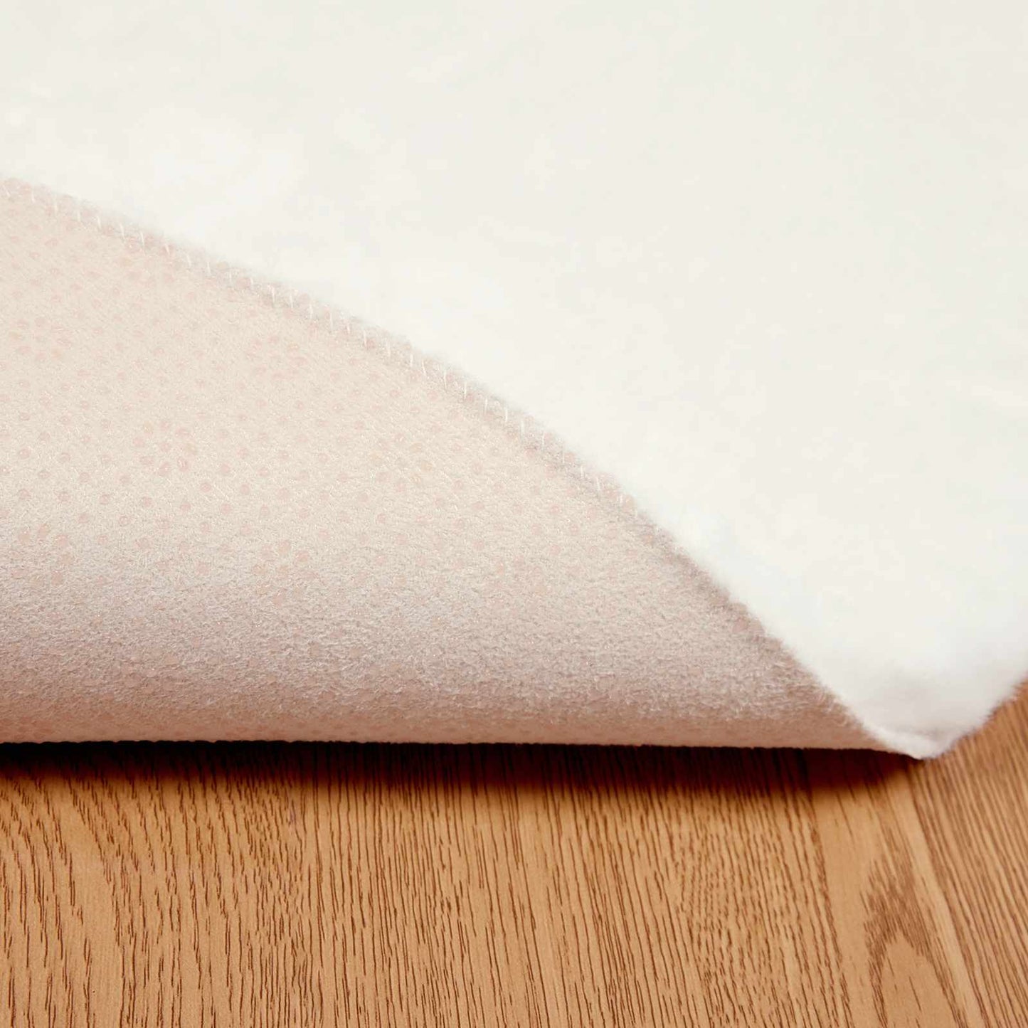 Faux Fur Rabbit Rug Olite Cream Ø 120 cm Polyester