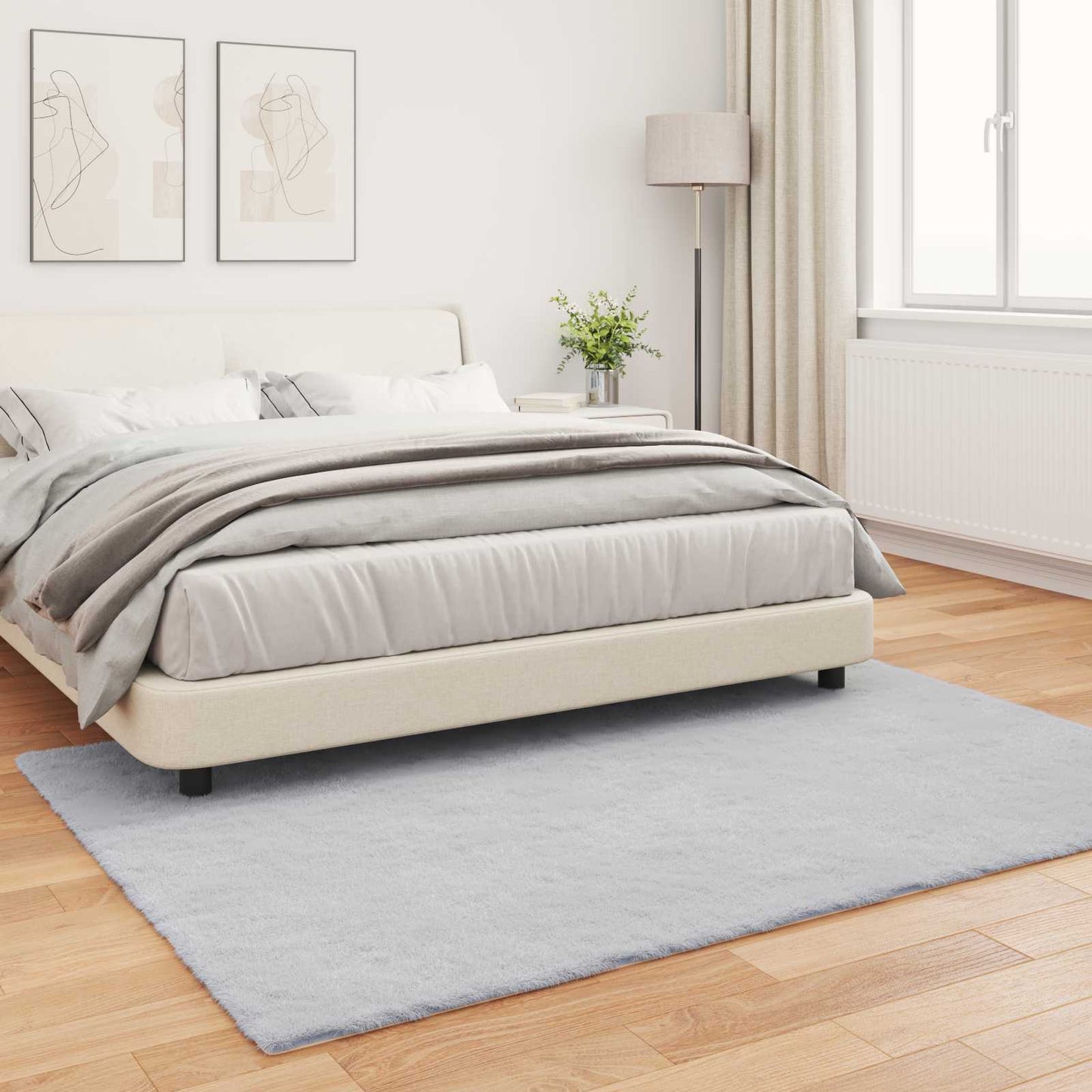 Tapis en fausse fourrure de lapin Olite Gris 140 x 200 cm Polyester