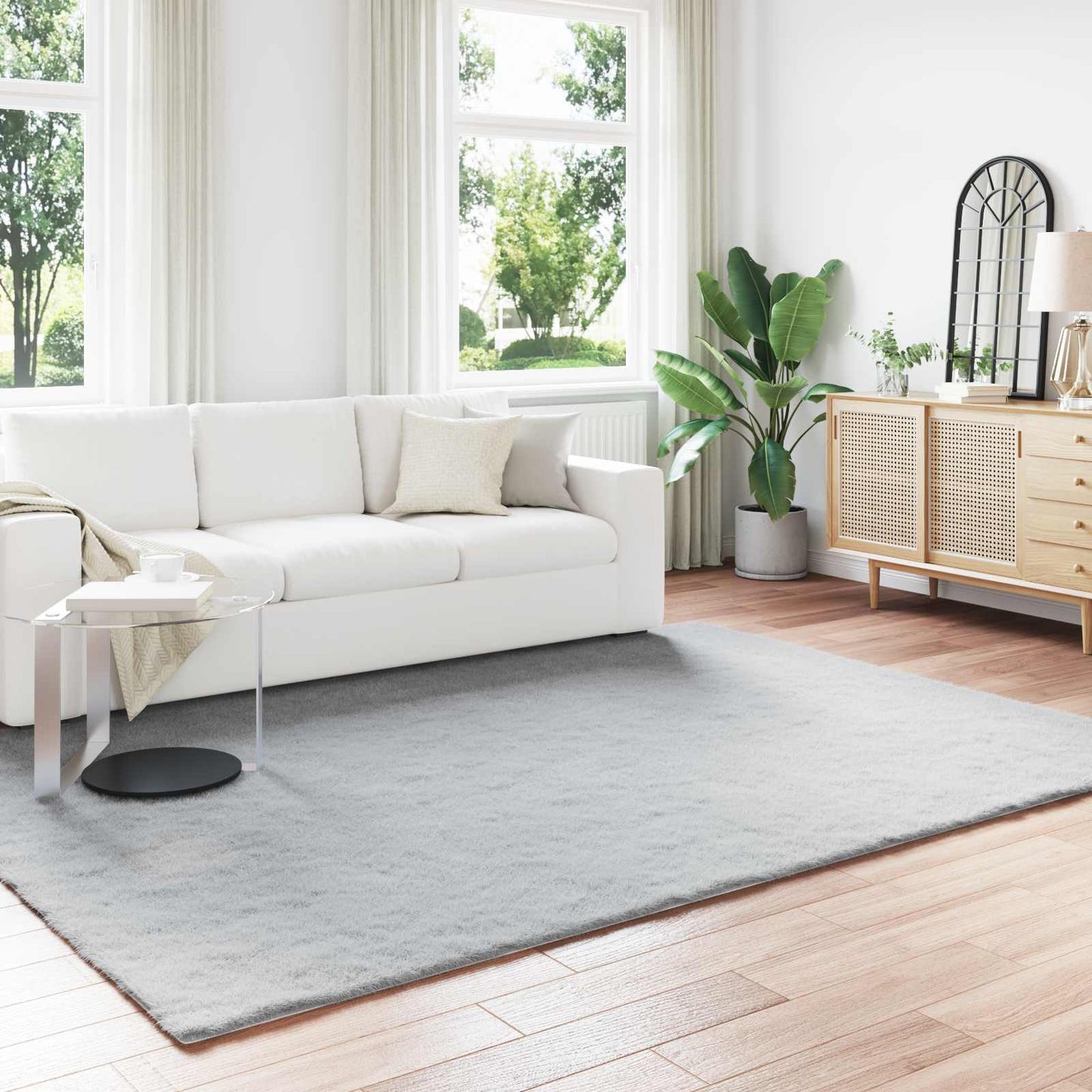 Tapis en fausse fourrure de lapin Olite Gris 200 x 280 cm Polyester