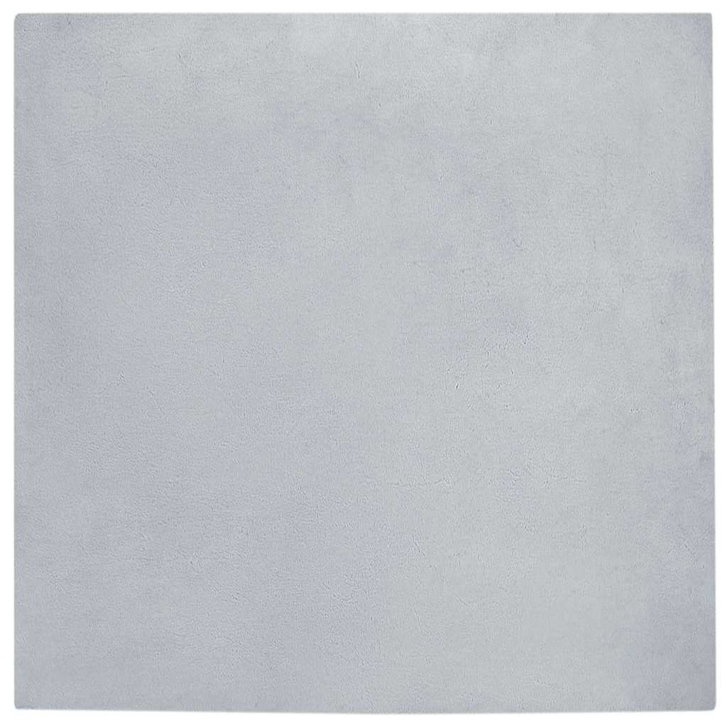 Tapis en fausse fourrure de lapin Olite gris 200 x 200 cm polyester