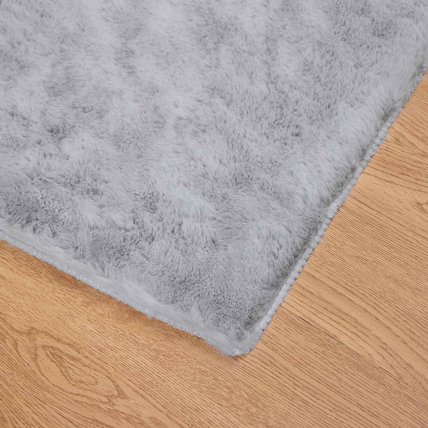Kunstfell Hasen Teppich Olite Grau 240 x 240 cm Polyester