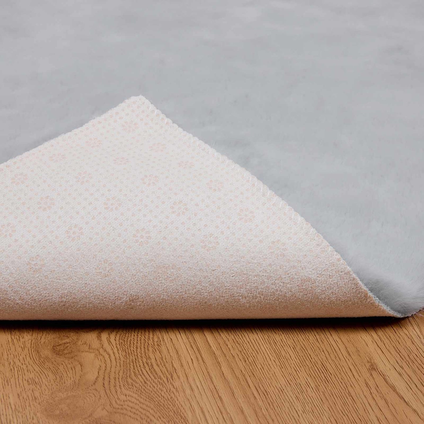 Kunstfell Hasen Teppich Olite Grau 240 x 240 cm Polyester