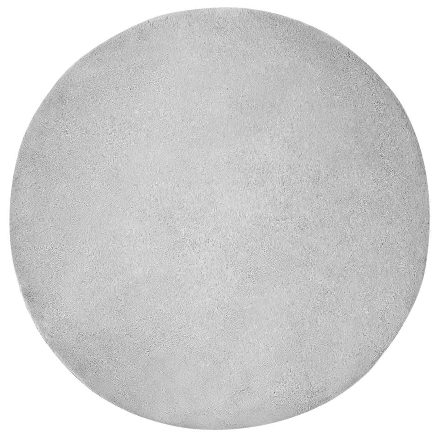 Tapis lapin en fausse fourrure Olite gris Ø 120 cm polyester