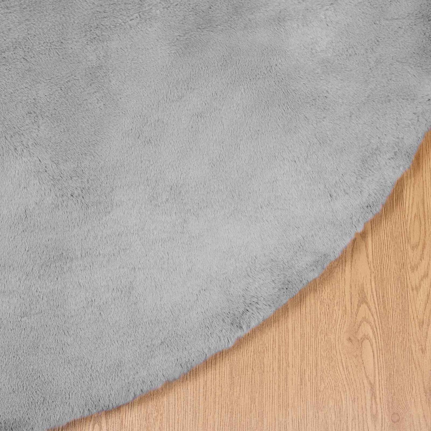Faux Fur Bunny Rug Olite Grey Ø 160 cm Polyester