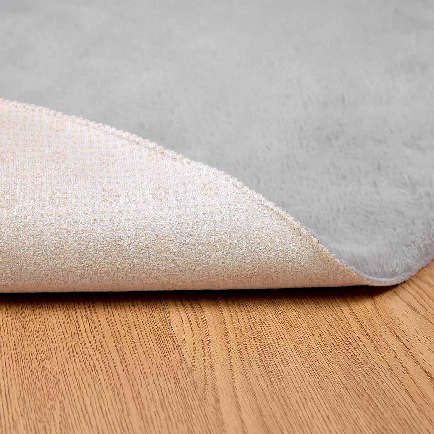 Faux Fur Bunny Rug Olite Grey Ø 160 cm Polyester