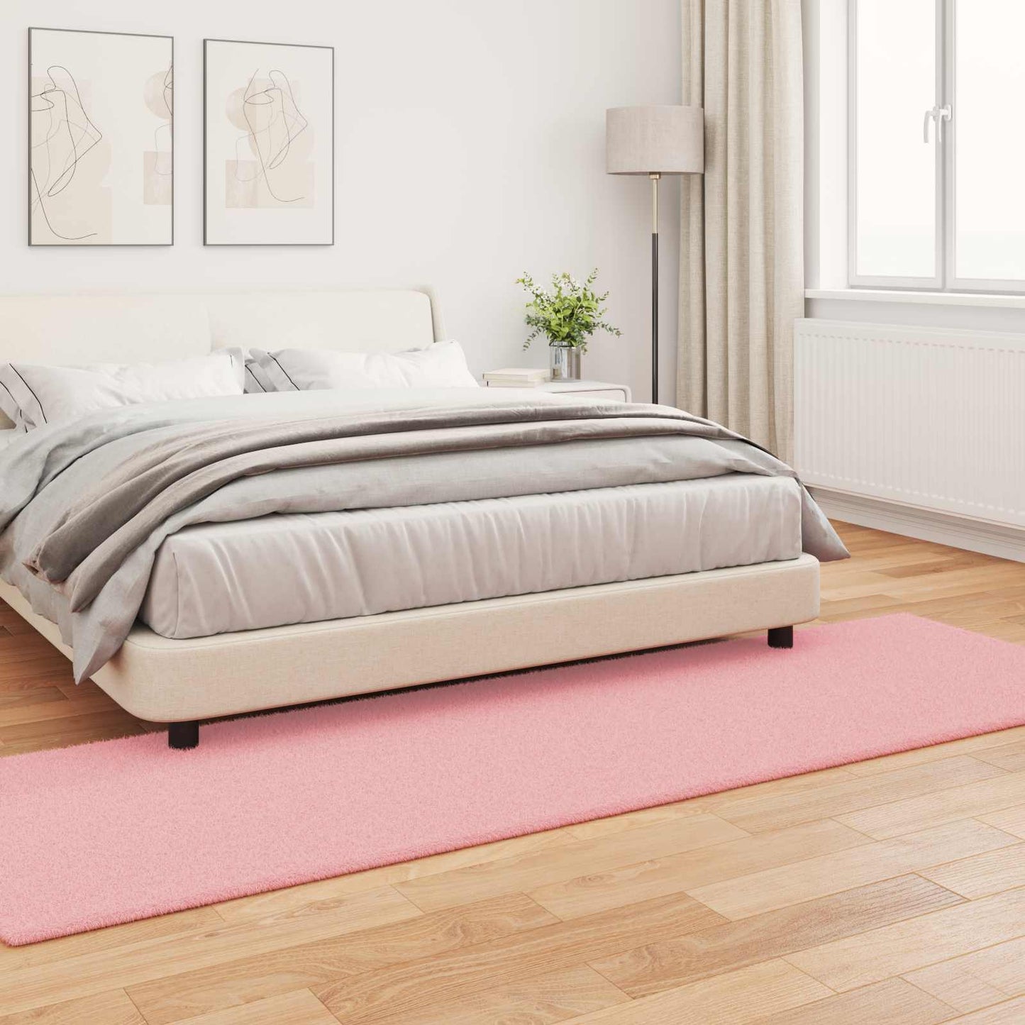 Tapis lapin fausse fourrure Olite Rose 80 x 250 cm Polyester