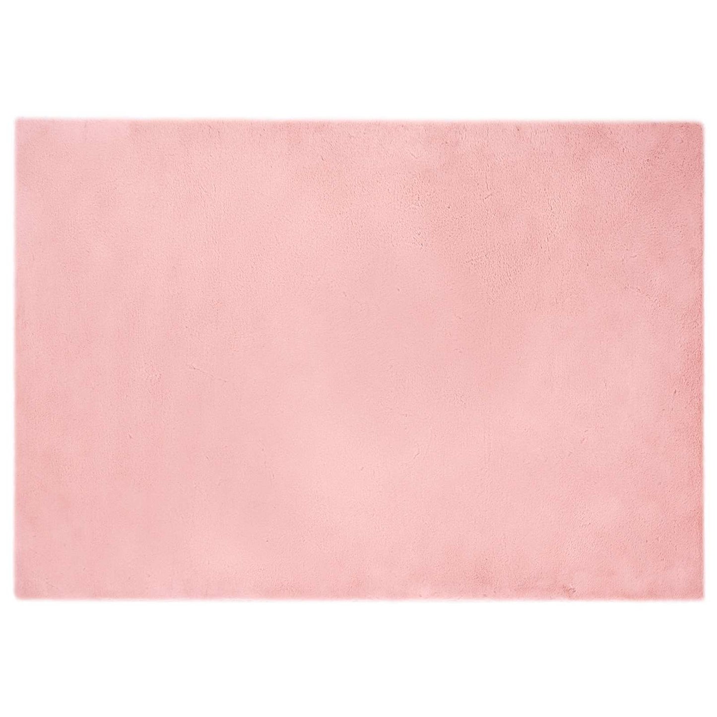 Tapis en fausse fourrure lapin Olite rose 140 x 200 cm polyester