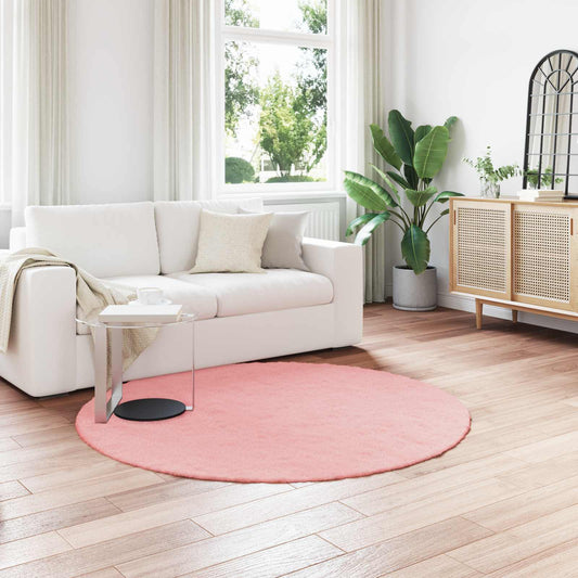 Kunstfell Hasen Teppich Olite Rosa Ø 200 cm Polyester