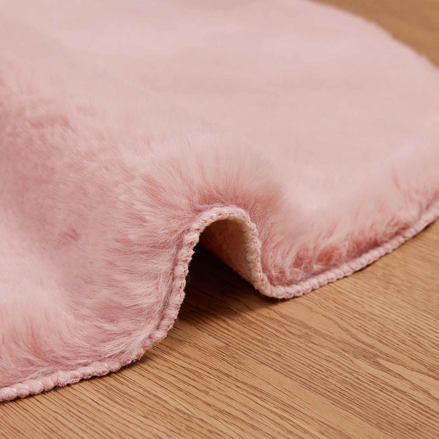Kunstfell Hasen Teppich Olite Rosa 50 x 80 cm Polyester