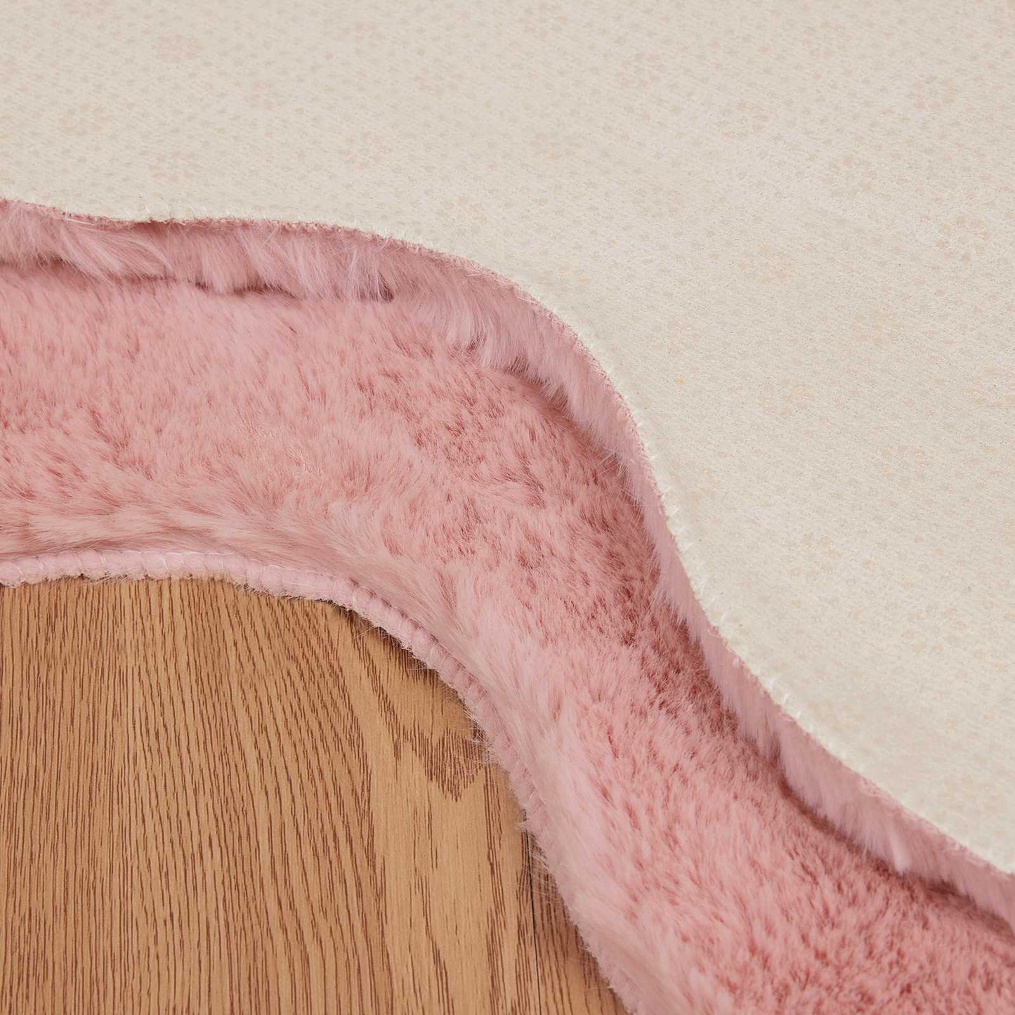 Kunstfell Hasen Teppich Olite Rosa 50 x 80 cm Polyester