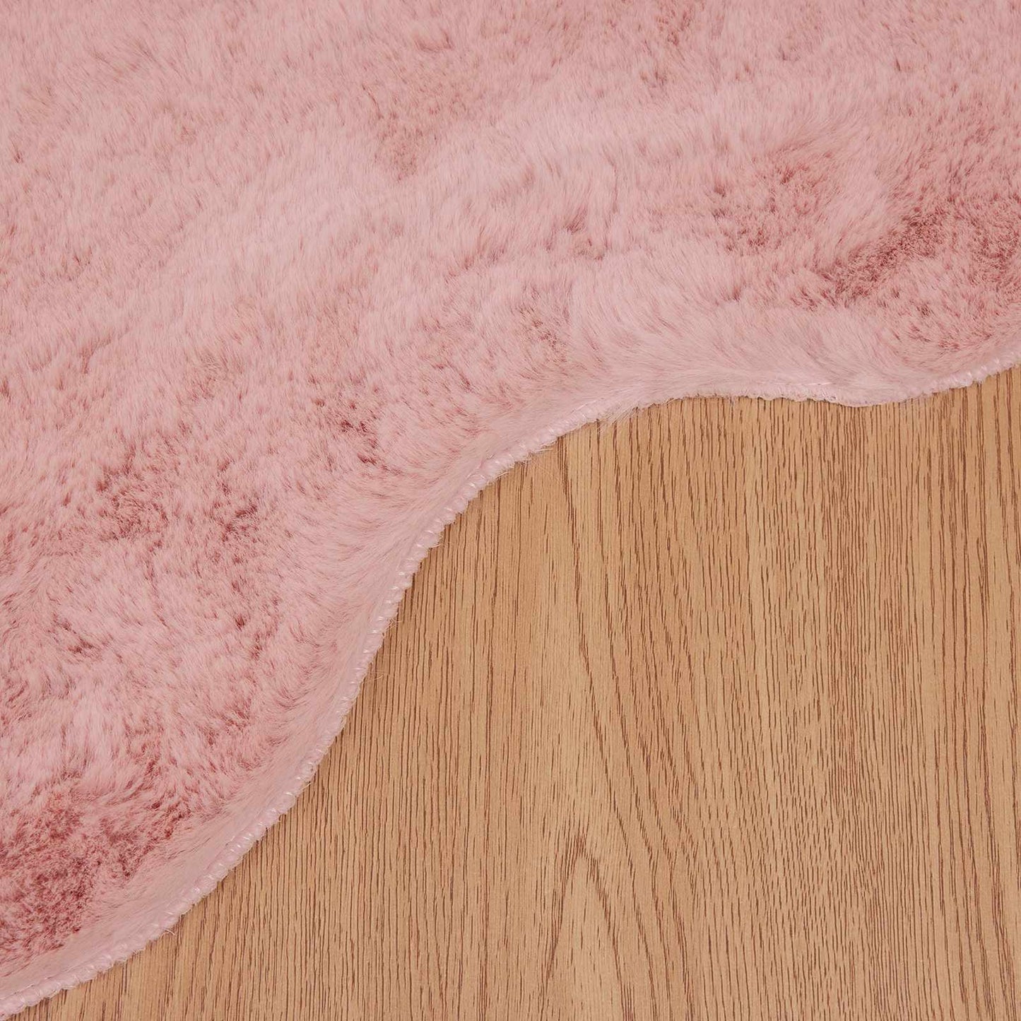 Kunstfell Hasen Teppich Olite Rosa 50 x 80 cm Polyester