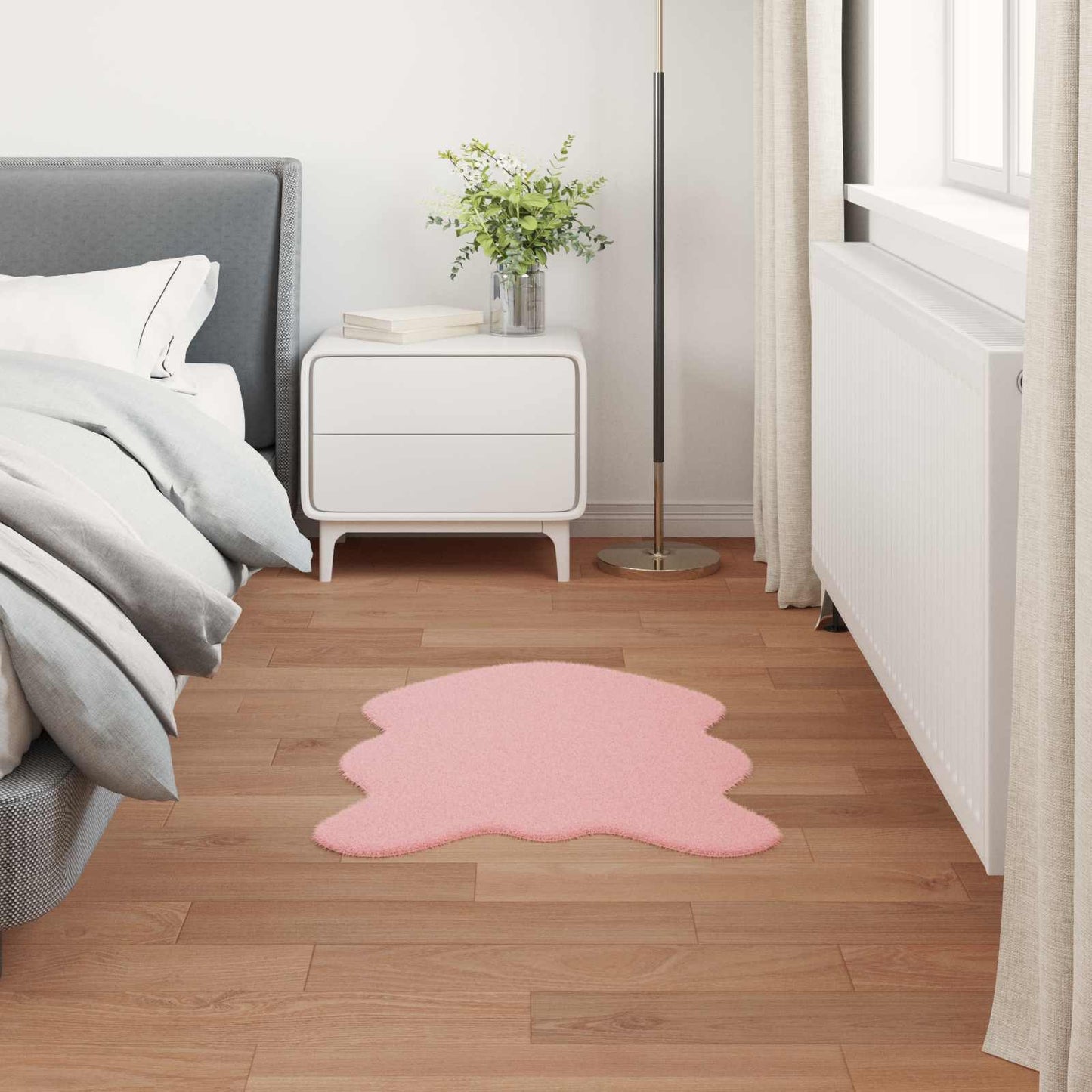 Kunstfell Hasen Teppich Olite Rosa 50 x 80 cm Polyester