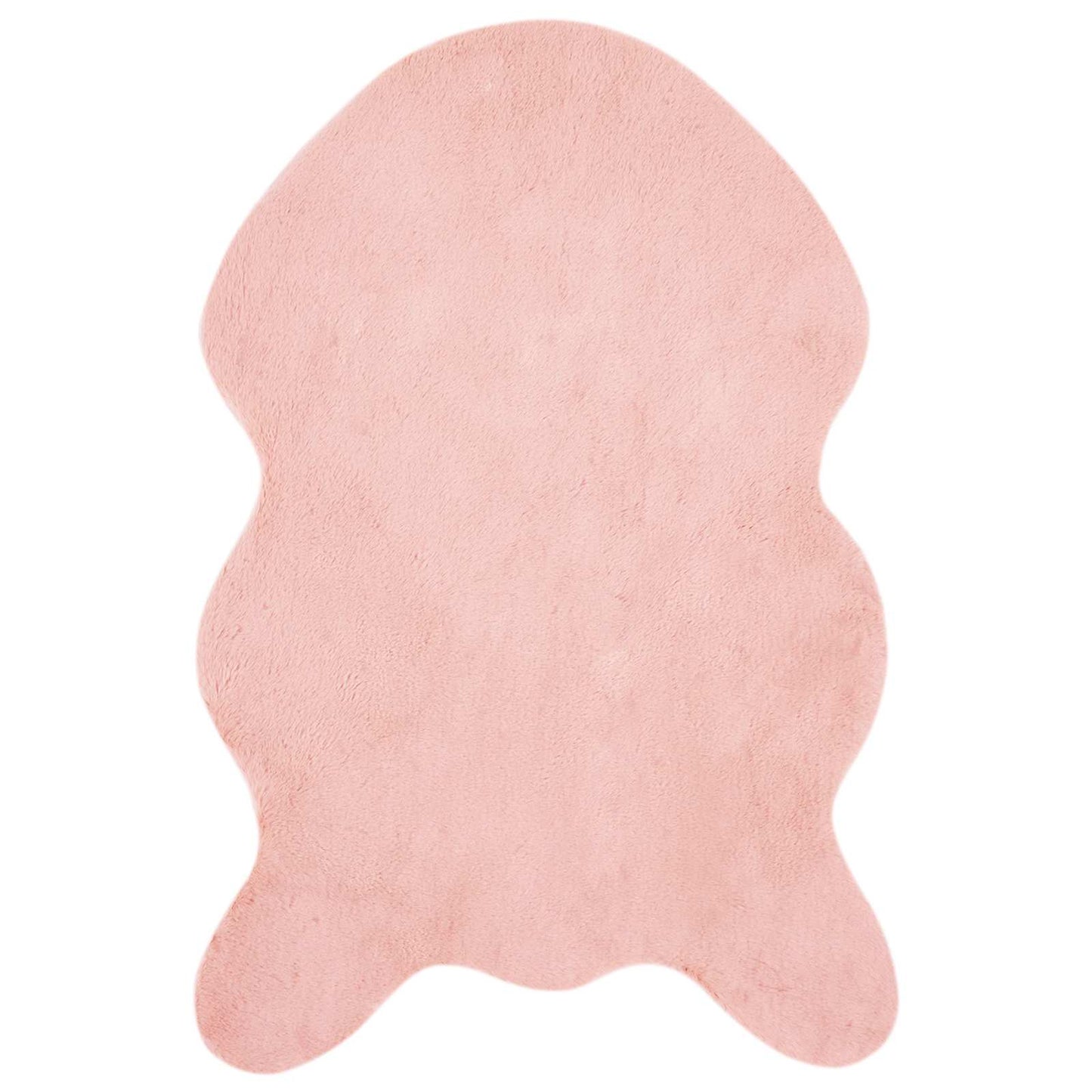 Tapis Olite rose en fausse fourrure de lapin 60 x 90 cm polyester