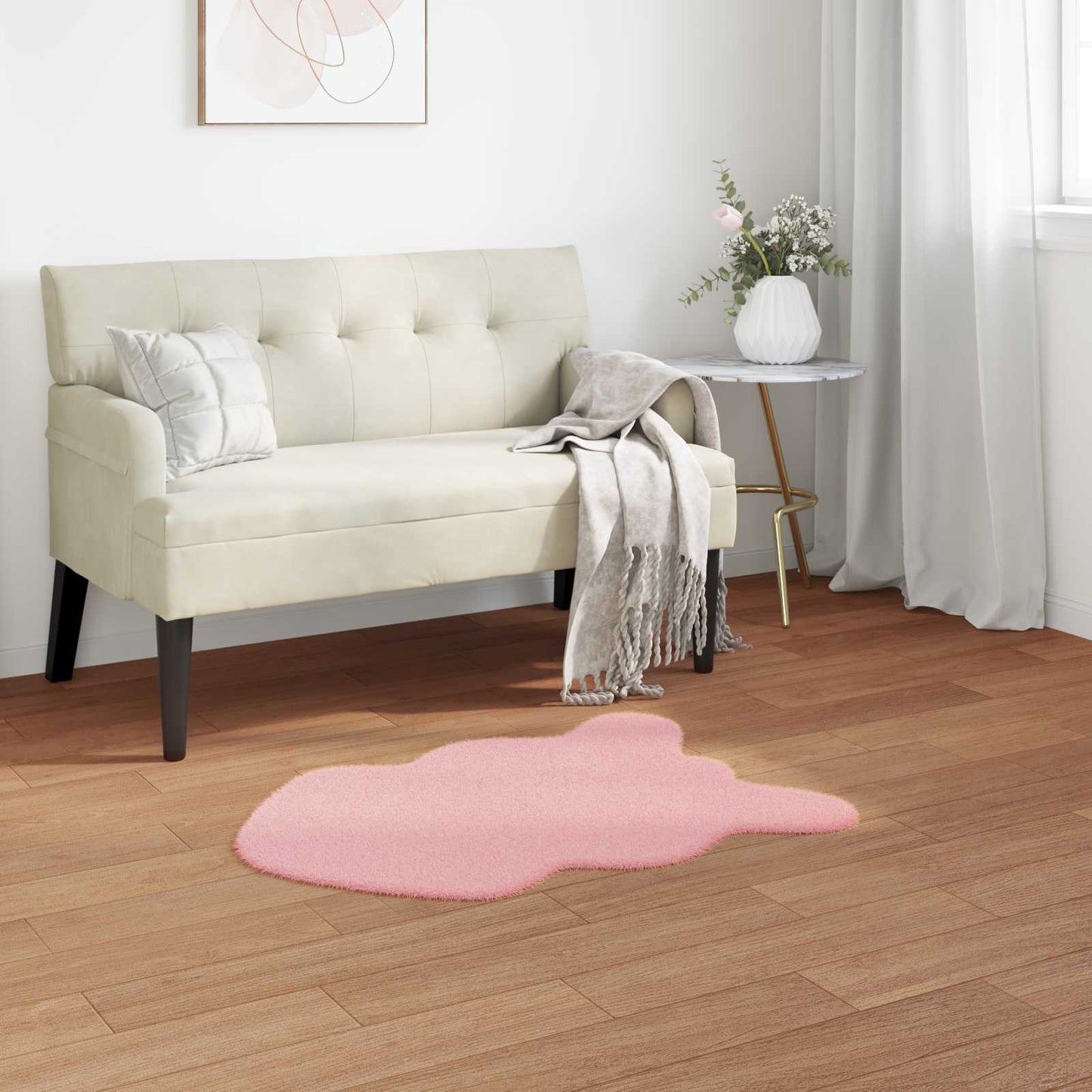 Tapis en fausse fourrure de lapin Olite Rose 80 x 120 cm Polyester