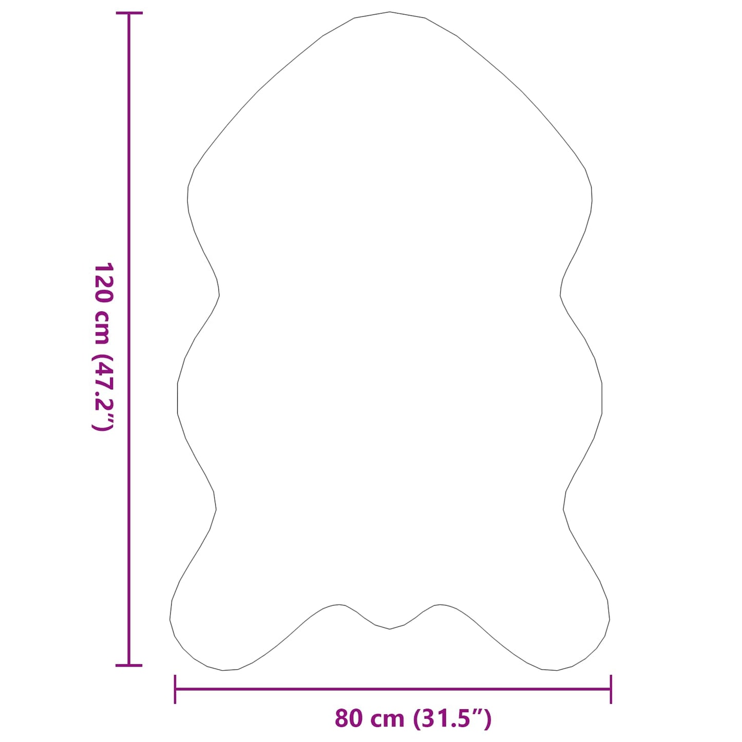 Tapis en fausse fourrure de lapin Olite Rose 80 x 120 cm Polyester