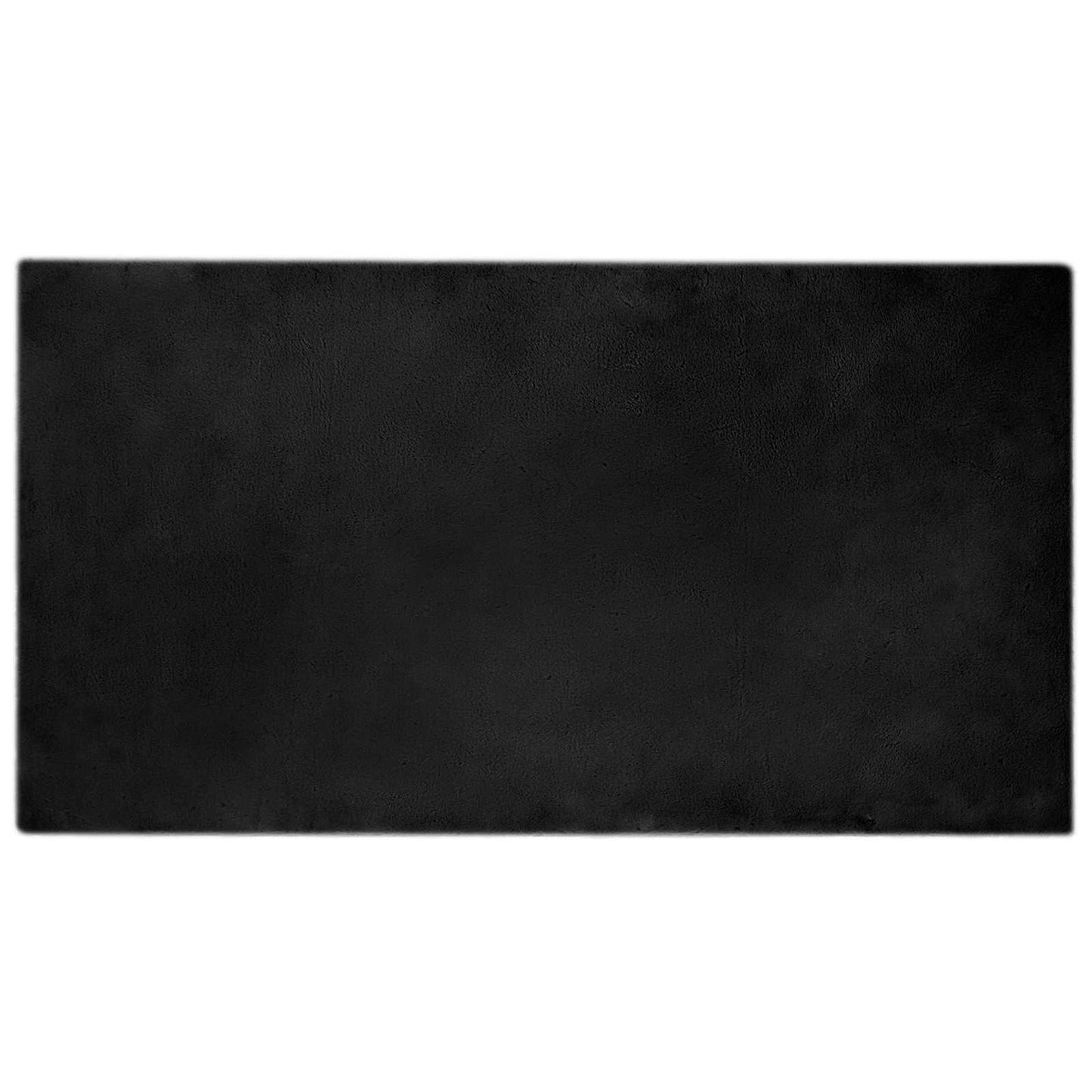 Tapis en fausse fourrure lapin Olite noir 60 x 110 cm polyester